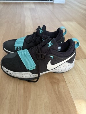 Nike PG1 880304-002 Kids Grade School Shoes Black & Aqua Size 4.5 Youth Sneakers