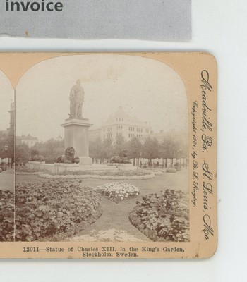 Statue Charles XIII Kings Garden Stockholm Sweden Keystone Stereoview