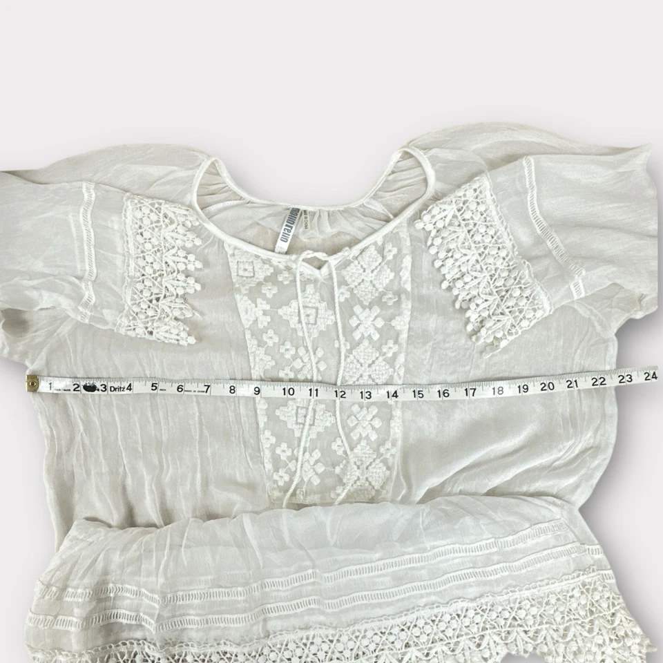 Top Monoreno Mujer L Blanco Boho/Bordado/Cubierta Foto 4 de 4