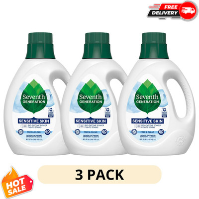 (3 Pack) Seventh Generation Free & Clear Laundry Detergent 60 Loads, 90 fl oz