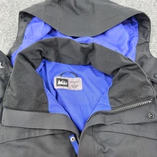 REI Women's Hooded Rain Coat Jacket Black Lightweight Outdoor Travel Element E1