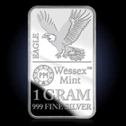 Wessex Mint 1g .999 Silver Eagle Bar - Pure Silver Bullion