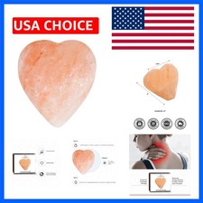 Pure Himalayan Salt Works Heart Massage Stone, Pink Crystal Hand-Carved Stone fo