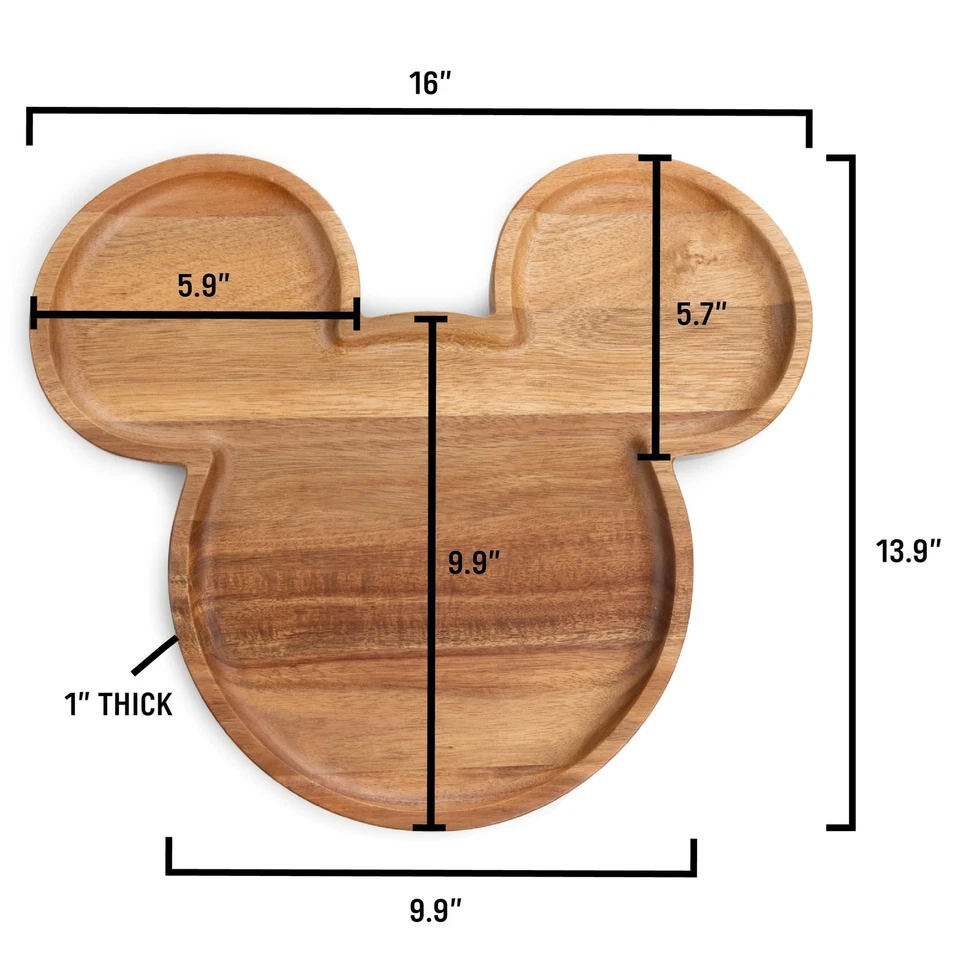 Tábua de servir Disney Mickey Mouse 16" acácia com ranhura, (madeira de acácia) - Imagem 2 de 4