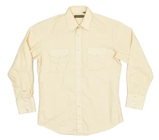 Roper Long Sleeve Western Snap Shirt Men's Regular Size M Cream Tan