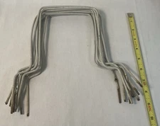 Vintage Set of 9 White Coated Croquet Wickets Heavy Gauge Wire