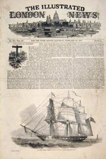 Original Old Antique Print Thetis Condy Frigate Ship Sea 1847 19th