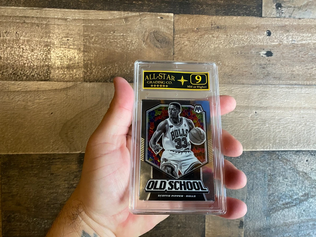Scottie Pippen Old School Card 2019-20 Graded 9 NM Panini Mosaic