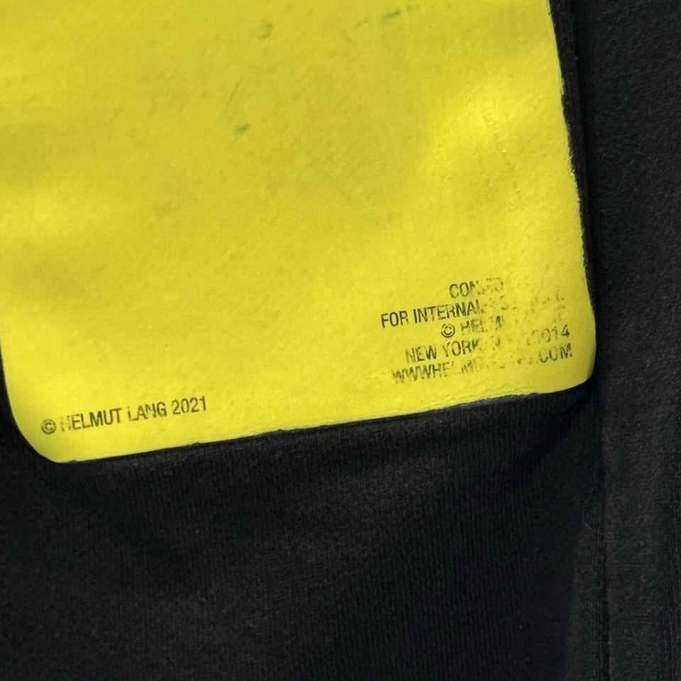 🖤 Pantalones de chándal Helmut Lang para hombre parche negro amarillo talla L hechos en Portugal Foto 4 de 4