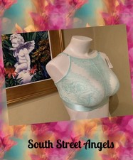 SOMA  BROOK GREEN BREATHTAKING SHEER HIGH NECK BRALETTE  SIZE MEDIUM 36 A B C