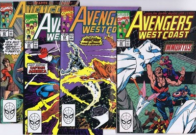 AVENGERS WEST COAST # 62, 63, 64, 65 US Comics 1990 HI-GRADE