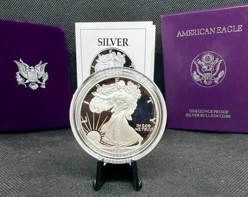 1990-S Proof American Silver Eagle with OGP & COA! 1 Oz .999 Silver