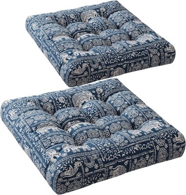 22x22 Large Meditation Pillows - Set of 2 Memory Foam Bohemian Sitting Cushions