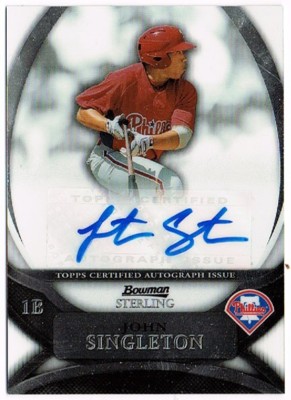 John Singleton 2010 Bowman Sterling Auto RC Phillies