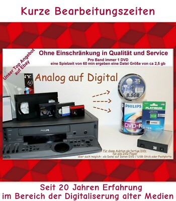20 x MiniDV / Digital8 / Video8 / Hi8 digitalisieren auf DVD oder USB-Stick 