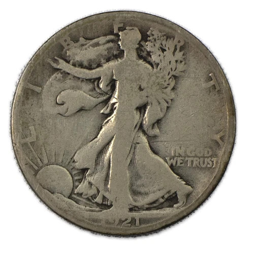 1921-S San Francisco Walking Liberty Silver Half 50c Almost Good AG+