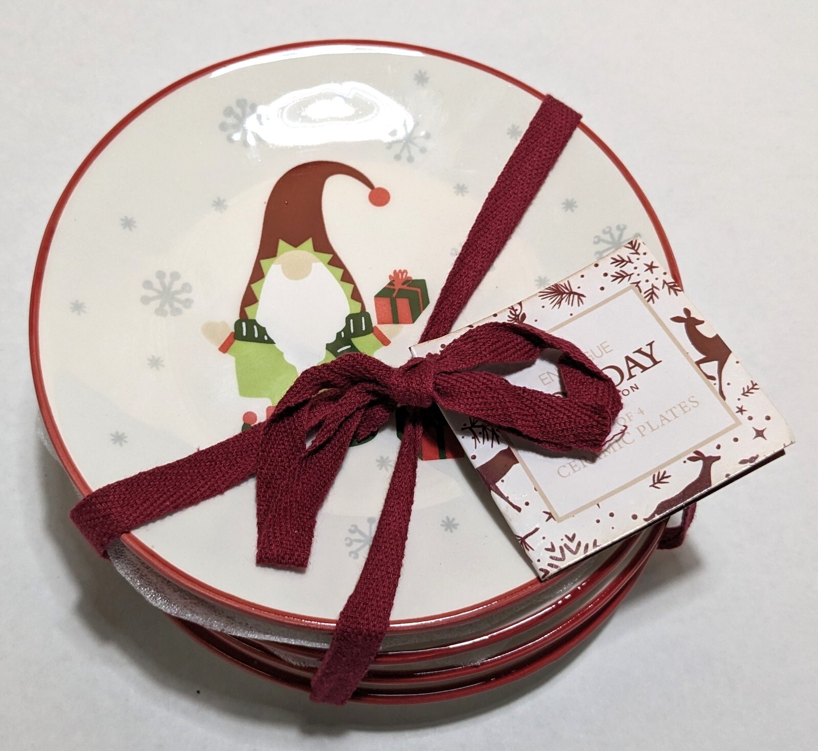 Envogue Holiday Collection Gnome Plates (4) 6Inch w/ Tags eBay