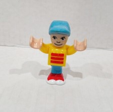Brio Wooden Railway Child Bends At Hip Boy Blue Hat Yellow Shirt