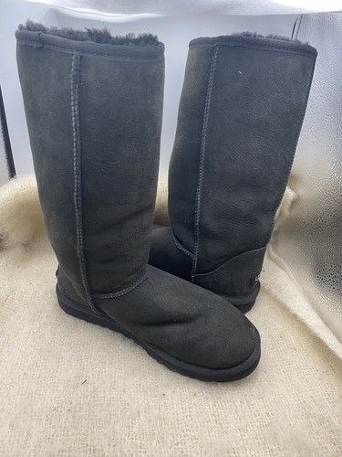 UGG Australia TALL 5815 Boots Women CLASSIC BLACK Suede Size US 7 - Picture 12 of 15