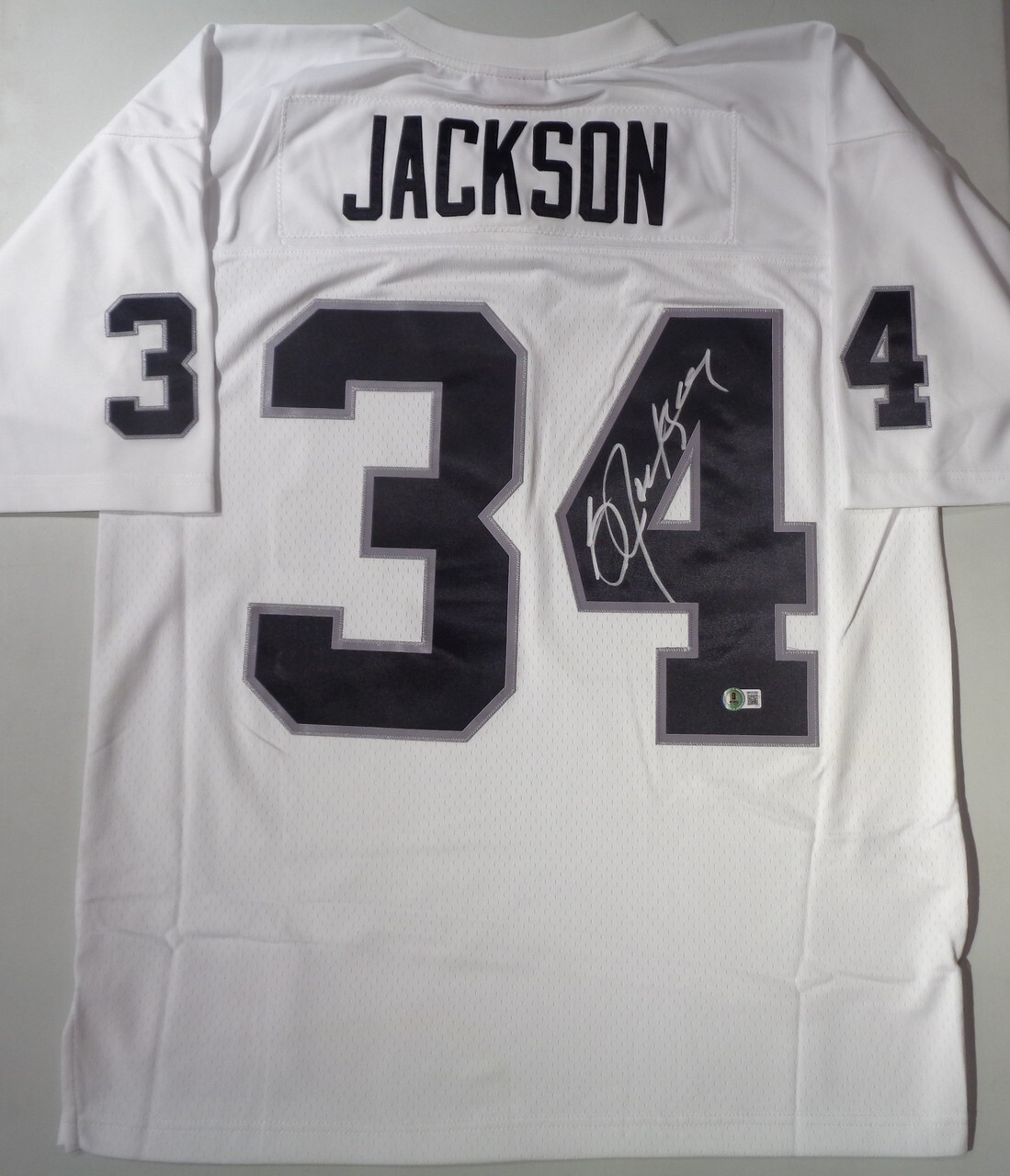 Bo Jackson Autographed Signed Oakland Raiders White Mitchell and Ness Jersey 