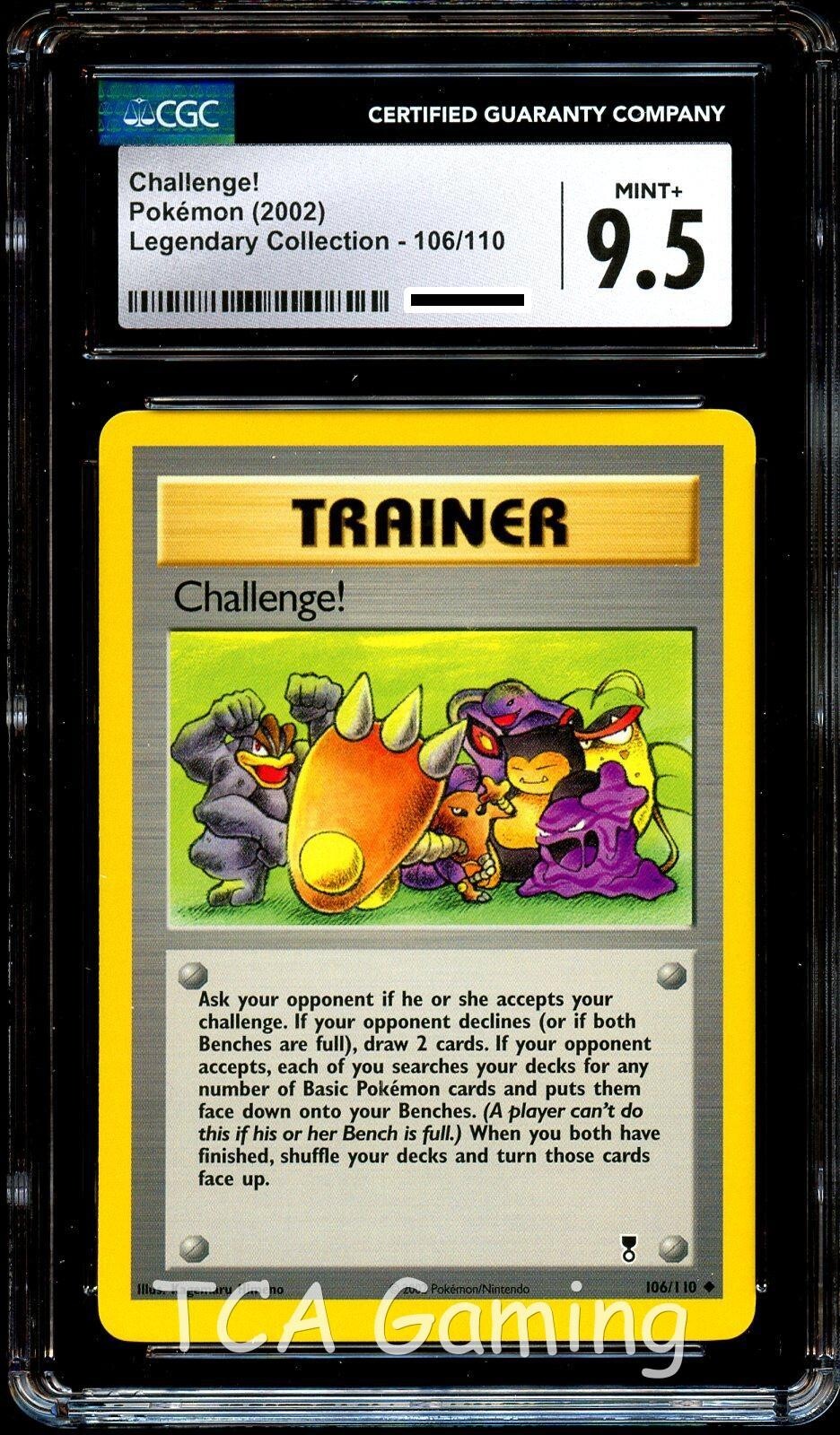 CGC 9.5 MINT+ Challenge! 106/110 Legendary Collection Pokemon Card