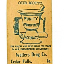 1900s Cedar Falls IA Notepad Watter Drug Emerson Bromo Seltzer Headache Music C4