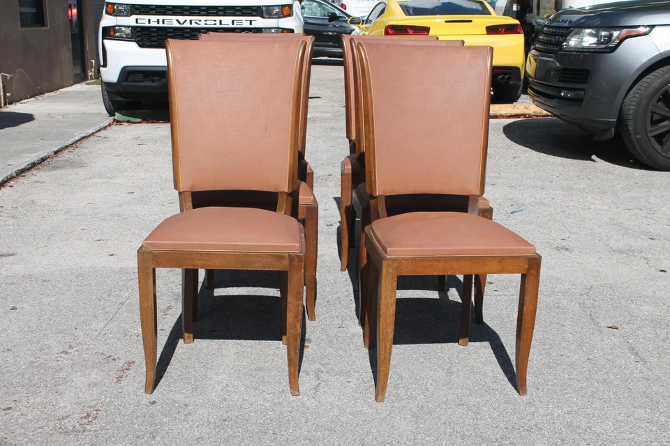 6 french art deco dining chairs set - Image 3 of 4