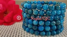 Wholesale Lot 6 Pcs Natural Apatite 8mm 7.5 Crystal Healing Stretch Bracelet