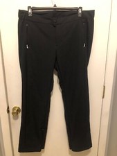 Lands End Womens SZ 16 Black Snow Rain Outdoor Pants Polyester Blend 40X30