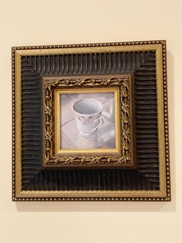 Original Framed Hand Painted Oil Painting - The Coffee Cup - Picture 3 of 3