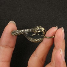 Ciondolo portachiavi serpente ottone massiccio statuina statua ornamento casa collezionismo