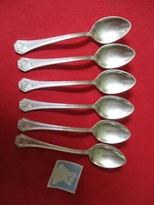 (6) Reed & Barton Silverplate Demitasse Spoons, 1930 Pompeian   #29