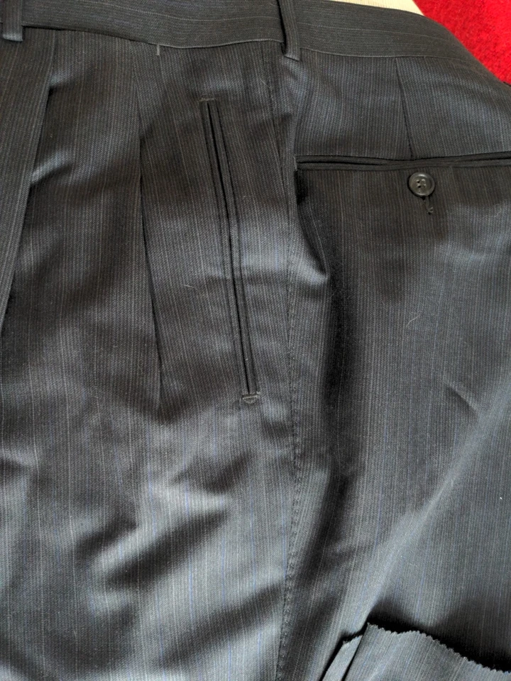 Pantalón Arif Of Mayfair Rayas Azul Marino Hecho en Italia Corneliani W 38" Foto 2 de 4