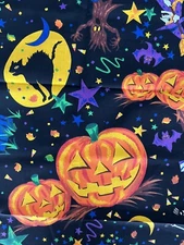 Halloween Fabric Quilting Sewing Crafting Lot Bundle Cutter Panels #b10