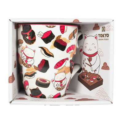 Tokyo Desgin Tasse Kawaii Lucky Cat Geschenkbox Glückskatze Winkekatze Motiv
