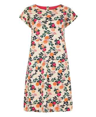 NEW Weird Fish Women's Florida Organic Cotton Jersey Dress, Cantaloupe |  eBay