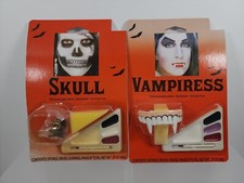 Fun World Vampiress Teeth/ Makeup Kit  Skull Makeup Kit w/Instruction HALLOWEEN