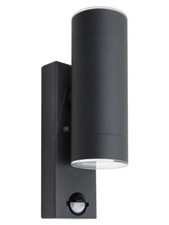 Image of PIR LED Up Down Outdoor Garden Light Wall Light Movement Sensor Black or Steel