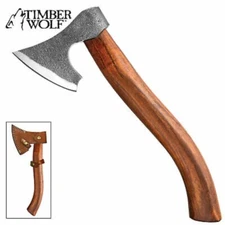 Timber Wolf Viking Axe | Carbon Steel Head | Curved Handle | Length 12 1/4"