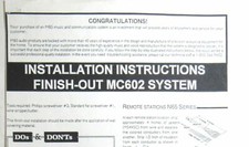 Wiring Charts  "Finish-Out" Instructions MC602 M S Home Intercom
