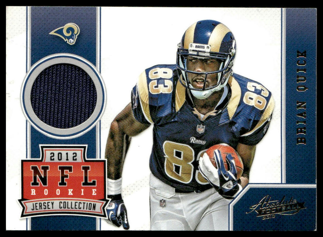 2012 Panini Absolute #6 Brian Quick Rookie Jersey Collection St. Louis Rams