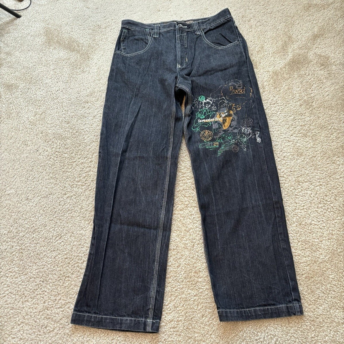 【DEARMINE】Vintage double wide denim Vintage Y2K Lot 29 Mens Jeans Size 32x30 Looney Tunes