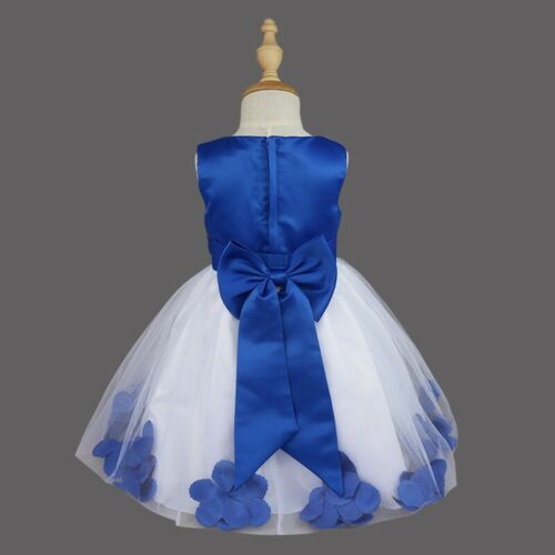Kids Flower Girls Dress Bowknot Wedding Baptism Christening Tutu Dresses Gown - Picture 119 of 132
