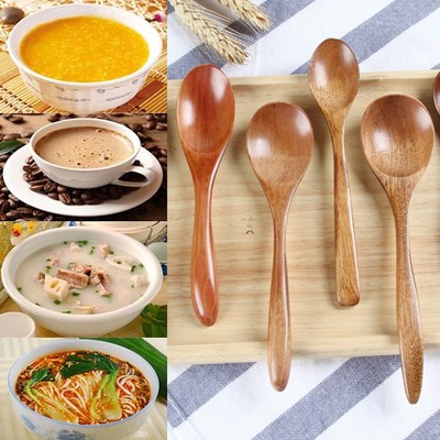 Wood Soup Spoon Coffee Stirring Tableware Teaspoons Home Kitchen Cooking Tools