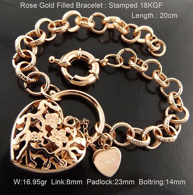 Bracciale Bangle Rigido In Oro Rosa Pieno 18kt Gold Filled - 20 Cm - Fatto In Australia