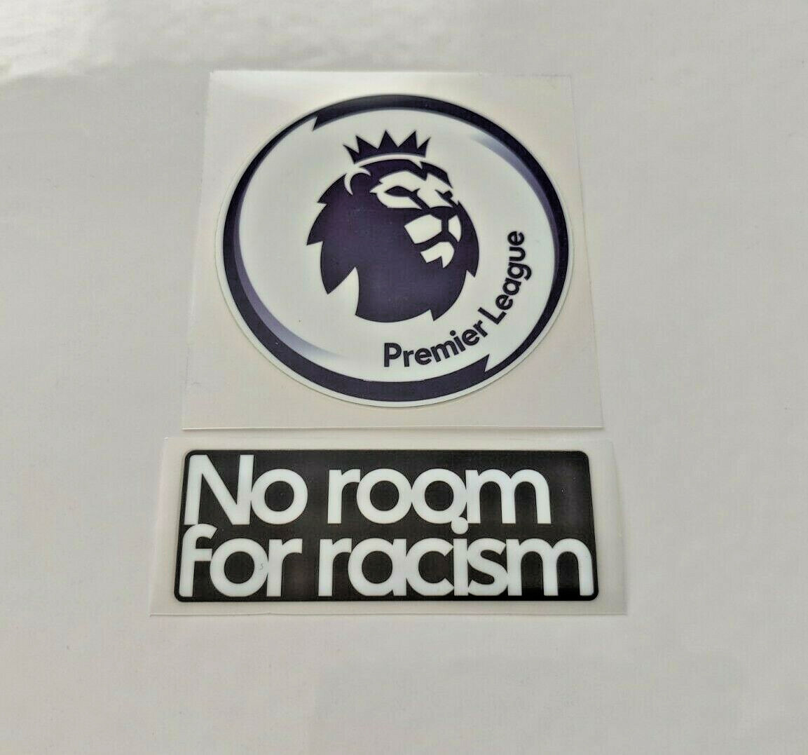 PREMIER LEAGUE PATCH BADGE 2020-2021 & NO ROOM FOR RACISM IRON ON