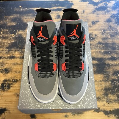 Nike Air Jordan 4 Retro  Infrared  Dark Grey Black Men s Sz 11.5 DH6927-061