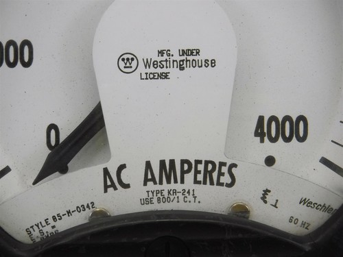 Used Nice Westinghouse Panel Meter Type KA-241 85-M-0342 4000 Amperes N7-4 - Picture 3 of 4
