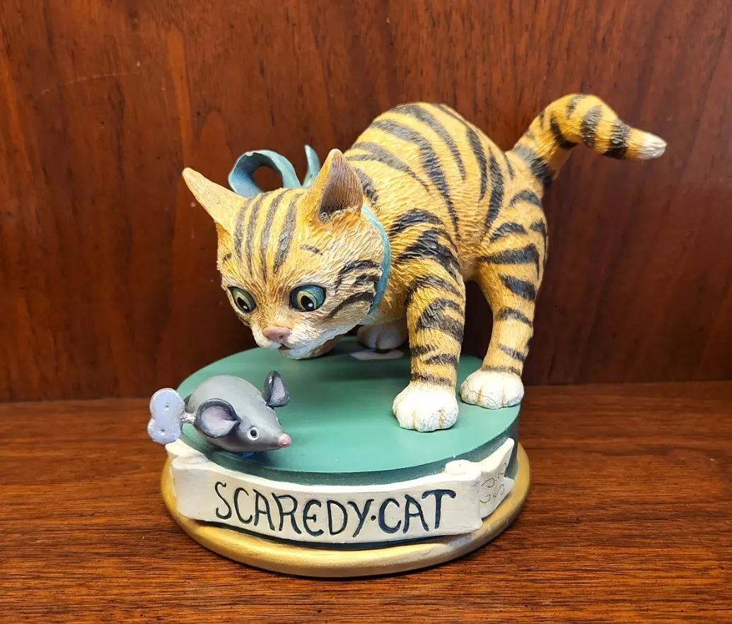 Danbury Mint SCAREDY-CAT Quotable Cats Sculpture Figurine by