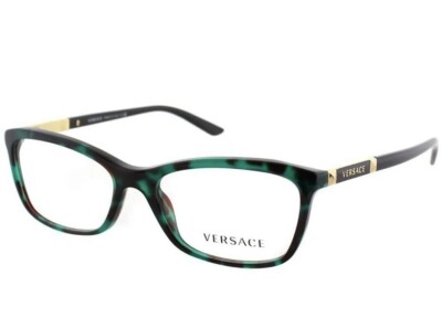 Authentic Versace Women's Havana/Green Eyeglasses 0VE3186 5076 54